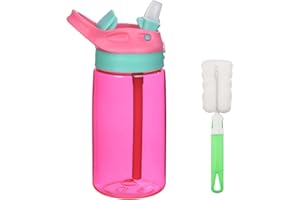 Flintronic Butelka ze Słomką 480 ml, Bez BPA, Zabezpieczona przed Wyciekiem - Kubek dla Dzieci i Szkoły, Czerwona