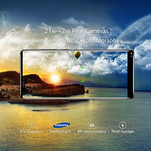 OUKITEL Mix 2 Smartphone 4G Android 7.0 (Helio P25 OctaÂ Core 2.39GHz, 5.99â€ FHD+ LTPS 18:9 Schermo, 6GB RAM 64GB ROM, 21MP+2MP+13MP Camera, Fingerprint ID, Dual SIM, 4080mAh Batteria, OTG, OTA) Blu