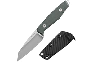 Generisch Messer mit feststehender Klinge, geeignet für Outdoor-Survival-Dschungel-Obstmesser und Angeln, 14c28n-Klinge, Scheide, Full-Tang-Messer (Flachkopf)