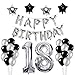 Produktbild Yoart 18. Geburtstag Dekorationen, Silber und Schwarz für Junge Mann mit Happy Birthday Banner Star Folie Ballons Latex Ballons Dekoration