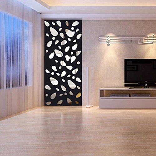 Kingko® 12st DIY Abnehmbarer 3D-Spiegel-Acrylwand -Aufkleber-Abziehbild-Hauptdekor -Kunst (Silber) - 2