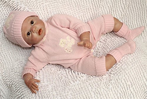 Fachel Reborn Baby Doll realistic baby dollsVinyl Silicone Babies 55cm 22inch Doll Newborn real baby doll Life Like Reborn Pacifier Doll Pink sweater doll