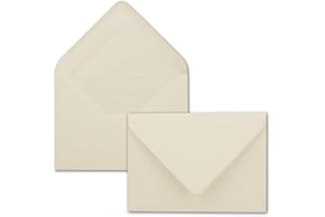 FARBENFROH BY GUSTAV NEUSER 75 Briefumschläge in Naturweiss mit weißem Innenfutter - Kuverts in DIN B6 Format - 12,5 x 17,6 cm - Seidenfutter - Nassklebung
