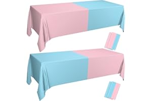 PTECDROTS 4Pcs Geschlecht Reveal Tischdecken - Geschlecht Reveal Tischdekorationen Assorted Color Tischdecken Rechteckig Rosa und Blau Tischdecke für Junge oder Mädchen Geschlecht Reveal Party, 130 x 220cm