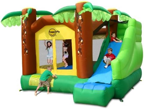 Duplay Jungle Cimb And Slide Bounce House Kids Bouncy Castle for outdoor home domestic use