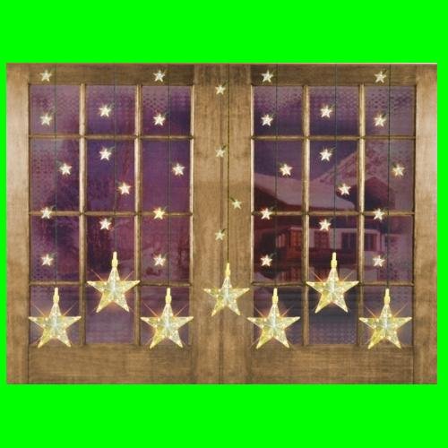 Preisvergleich Produktbild LED Weihnachtsbeleuchtung Lichterkette 7 grosse 32 kleine Sterne Lichtervorhang Sternenvorhang Fensterdeko Sternenkette