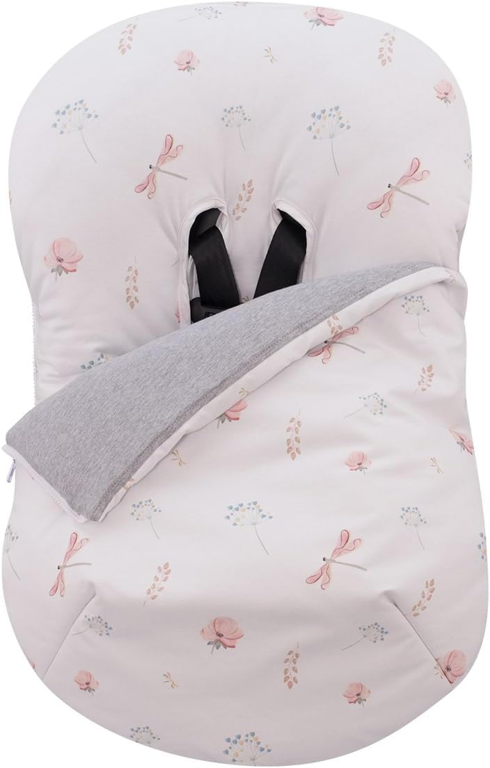 JYOKO KIDS Funda + Saco para portabebés y capazo Bebé Impermeabilizado en su interior, Algodón Orgánico (Dragonfly, Algodon)