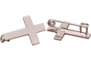 JUNKER KIRCHENBEDARF Pin's croix argentée 2cm - Broche, croix de clergyman, pour prêtre, communion, confirmation