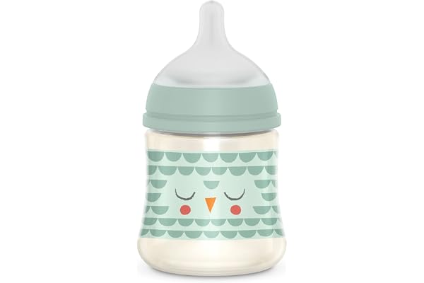 Suavinex, Biberon 150 ml. Biberon avec Tétine Symétrique SX Pro en Silicone à Débit Lent (S). Avec Valve Anti-Colique. Pour Bébés +0 Mois. Bonhomia, Vert