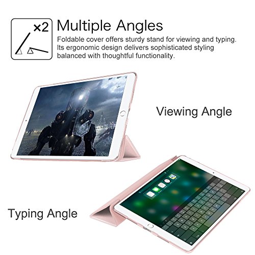 Fintie iPad Pro 10.5 Hülle – Ultradünn Superleicht Schutzhülle mit Lichtdurchlässig Rückseite Abdeckung Smart Cover Tasche mit Auto Schlaf / Wach und Standfunktion für Apple iPad Pro 10,5″ Zoll Display 2017 Neue Modell, Roségold - 5