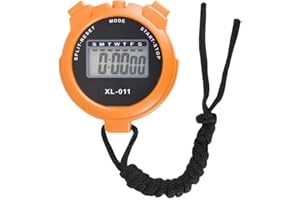 Tranzy Digital Handheld Sports Stopwatch, Multi-Function Stopwatch Timer with Large Display Date & Time, Stopwatch with12/24 Hours Clock, Stopwatch for Swimming, Running, Sports Training (Orange)