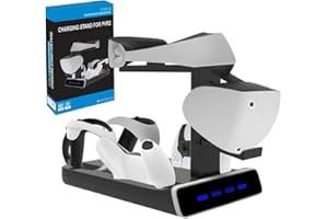 SKJJL Ladestation für PS VR2 Controller, Multifunktions Dual Ladegerät Dock Station für PS VR2, Vertikaler Ständer Kompatibel mit PSVR2, VR Headset Halterung Lagerung Stand für PS VR2