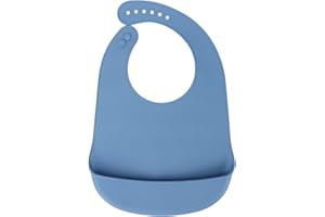 Śliniaki dla Dorosłych, ANGGREK Wodoodporny Fartuch dla Dorosłych w Podeszłym Wieku Zmywalny Silikonowy Ochraniacz na Odzież Wielokrotnego Użytku śliniak Anty-olejowy z łapaczem Okruchów(niebieski)