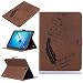 Produktbild LEMORRY Samsung Galaxy Tab S2 9.7 (T813, T819) Hülle Tasche Geprägter Ledertasche Flip Beutel Haut Slim Fit Bumper Schutz Magnetisch Schließung Stehening Soft SchutzHülle Weich Silikon Cover Case Schale für Galaxy Tab S2 (9.7), Glückliche Feder Braun