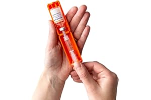 Omnipod T1me Vial Syringe Insulin Filling Support, Insulin transfer device for Type 1 Type 2 diabetes, Bottle Protector Case, Vial Holder (orange)