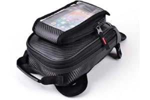 WILDKEN Bolsa de Depósito de Motocicleta de Cuero PU Impermeable con Ventana Extraíble Grueso con Imán Fuerte Cubierta de Lluvia para Honda Yamaha Suzuki Kawasaki Harley (4L)