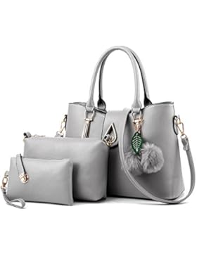 Frauen Leder Handtaschen Set 3 teiliges Damen Handtaschenset Vintage Style Leder Crossbody Tasche Handgelenktasche