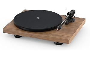 PRO-JECT AUDIO SYSTEMS Pro-Ject Debut Carbon EVO, Audiophile turntable with Carbon Fiber tonearm, Electronic Speed Selection and pre-mounted Ortofon 2M Red phono cartridge (Walnut)