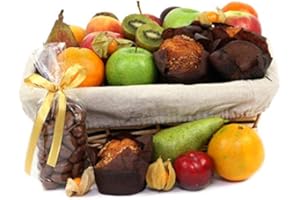 EXPRESS4FRUITS Fruit And Muffins Hamper - Fruit Gift Baskets and Gift Hampers with Next Day UK delivery with Personal Message attached