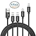 Price comparison product image iPhone Charger Cable with Ultra Slim Connector, DETHINTON Nylon Braided iPhone Cable LIFETIME WARRANTYLightning Cable for iPhone X / 8 / 8 Plus / 7 / 7 Plus / 6 / 6 Plus / 5S (4 Pack)