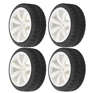 Wheel Rims, Practical Replacement Long Service Life Rubber Tyre Plastic with Sponge Lining for WPL D12 1/10 Car