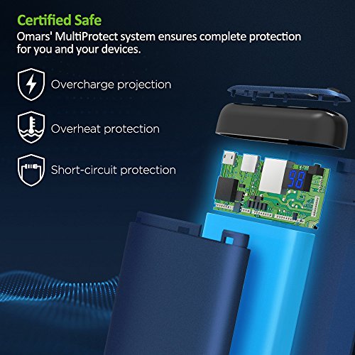 OMARS Batterie Externe Charge Rapide 10000mAh - USB C 18W PD 2 0 Entr  e   Sortie - USB A Quick Charge 3 0 - Chargeur Portable Batterie de Secours Pow