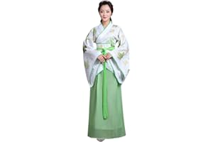Xingsiyue Chinese Ancient Traditional Hanfu Costume Stage Performance Tang Suit Dance Dress for Women (Green,10)