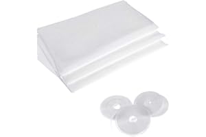 AUFIKR Lot de 3 moustiquaires en maille filet avec 4 rouleaux de ruban autocollant pour fenêtre 2 x 1,5 m Blanc