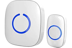 PTSUKER Wireless Doorbells for Home - Adjustable Volume with 52 Chimes, 1000Ft Range, Easy Installation, Weatherproof Wireless Doorbell w/LED Flash, White