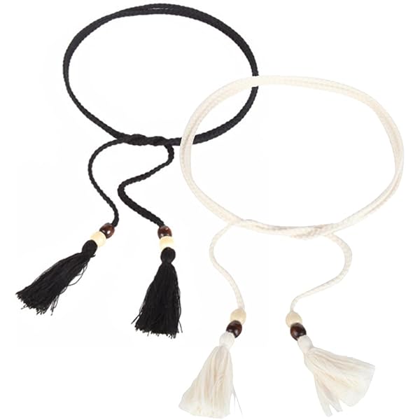 Ceinture pour femme couleur unie taille longue corde taille fine