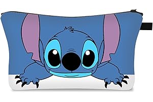 Bonamana Stitch Kulturbeutel Reise süße Kosmetiktaschen Beutel Geldbörse Reißverschluss Federmäppchen Wasserdicht Fitnessstudio Flughafen Organizer Aufbewahrung (Sag Hallo)