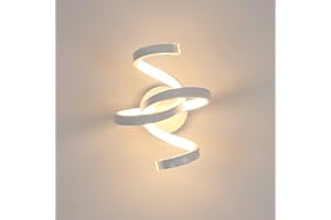 DELIPOP Lampada da parete Interno Moderno, 20W Applique da Parete Interni Spirale, 3000K Luce Bianca Calda, Creativa Lampada a Muro per Camera da Letto Soggiorno Corridoio Ufficio Scala Portico
