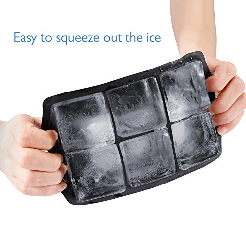 Eiswürfelform Eiskugelform 6-Fach im 2 Sätze Silikon Eiswürfel Kugelförmige und Würfelförmige Form Big Size Ice Ball für Kinder mit Pudding Milch Saft oder für Erwachsene mit Biere Cocktails Whisky 100% BPA Geruchlos Eiswürfel Silikonforme - 4