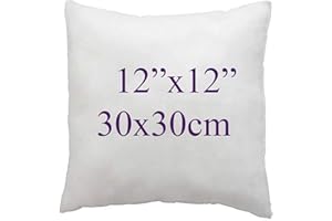 HT House Of Threads 12 x 12 Inches (30cm x 30cm) Extra Deep Filled Hotel Quality Cushion Pads Inners Insert Fillers Hollowfibre Cushion Pads Pack of 1, White