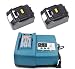 Produktbild 2X PACK 5,0Ah Werkzeugakkus und Ladegerät für Makita BL1850 196672-8 Akku 18V LI-ION Ersetzen BL1830 BL1840 DC18RA DC18RC