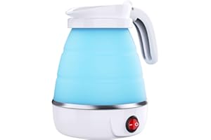 DUCHIFAD Travel Kettle, Foldable Mini Kettle for Travel, Camping Kettle Silicone Electric Water Boiler, Collapsible Kettle with Separable Power Cord Ideal for Hiking Camping and indoor