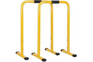 HLC Barres de Musculation Hauteur Réglable(76-90cm) Dip Equalisateur Gym Crossfit Parallettes