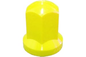 ‎KRAM-TRUCK KRAM-TRUCK 100x Radmutterkappen lang Kunststoff für LKW und Anhänger Schlüsselweite 32 mm sehr langlebig kratzfest für MAN DAF Scania Mercedes LKW Anhänger gelb