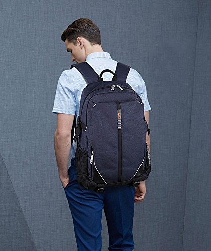 ShengTS 17 Zoll Notebooktasche Laptop Rucksack Beutel Schule Tasche Laptop-Tasche Rücksack Passend für bis zu 17-Zoll-Gaming Laptops für Dell, Asus, MSI (17 Zoll, Grau) - 7