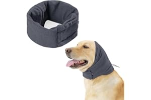 LELEWANGLUO Hundeschutz, Ohrenschützer, bequem, Geräuschschutz, beruhigende Kapuze, Hals- und Ohrenwärmer, Haube, beruhigend, Haustier-Ohrenschützer für Angstlinderung und Beruhigung, Größe L