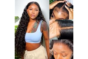 VIPBEAUTY 13x4 Lace Front Wigs Human Hair Pre Plucked 180% Density Brazilian Wet and Wavy Human Hair Wigs for Black Women Glueless Curly Lace Frontal Wigs Human Hair Natural Color (20 Inch)