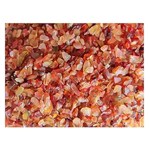 9Dzine Red Carnelian Chips Stone Small Crushed Crystal Healing Pebble Rocks Stone Natural Red Chips Stones Gravels for Aquarium Home Decorative, Garden and Table (About 1 lbs(460g)/Bag)
