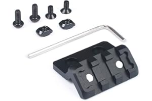 SBGJMY Support de Rail Décalé à Découpe Tactique à 45 Degrés avec Base de Montage pour Lunette de Visée à 4 Fentes Adaptateur à Dégagement Rapide pour Système de Garde-Mains MLOK/Keymod (Noir)