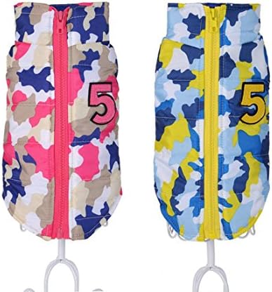 CYYF Pet Clothing Winter Clothes Camouflage dog clothing On the back of the zipper , yellow camouflage , 14