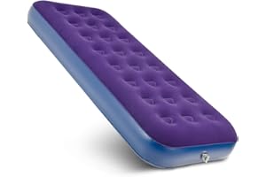 Zumhigh Air bed, Inflatable Mattress Blow Up Bed Single Camping Mattress Flocked Surface Coil Beam Construction Blow up Bed Single L188cm x W73cm x D22cm, Max Weight 227kg （Air pump not included）