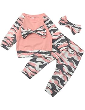 Babykleidung,Sannysis Kleinkind Baby Mädchen Jungen Camouflage Bogen Tops Hosen Outfits Set Kleider(6-24Monat)...