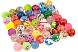 Meet-shop Balles Rebondissantes,Bouncy Balls 30 Pièces Assortiment Coloré Haut Bouncing Balls 32mm Caoutchouc Balle pour Enfants Parti Sac Remplisseur