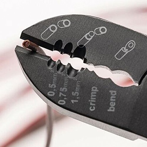 KFZ Elektrik Seitenschneider 3in1 von GEBRÜDER MACHER 50524 | Made in Germany | Schneiden – Abisolieren – Crimpen | Kabelbruch reparieren | 190mm | mit Sicherungsband - 4