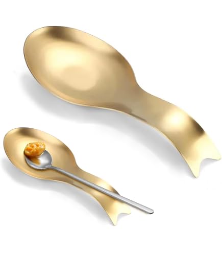 Repose-Cuillère Feuille Inox - Support Ustensiles De Cuisine Anti-Tâches