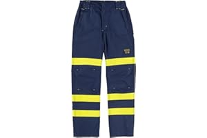 WORKTEAM CREATING STYLE AT WORK WORKTEAM B1496 Pantalón Ignífugo, Antiestático con protección para Soldadura y Arco Eléctrico, Visibilidad Realzada, Slim Fit, Cintas Fluorescentes Amarillas y Triple Costura. Unisex